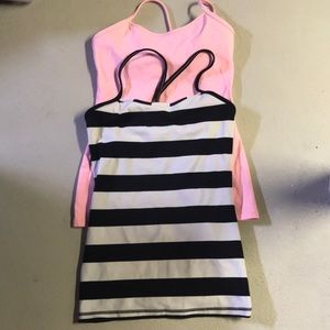 Lot of 2 lululemon Power Y workout tops guc